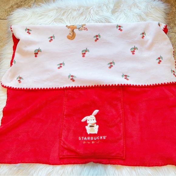 Starbucks Korea 2020 Limited Autumn Coffee Rabbit Cherry Blanket - Picture 2 of 9